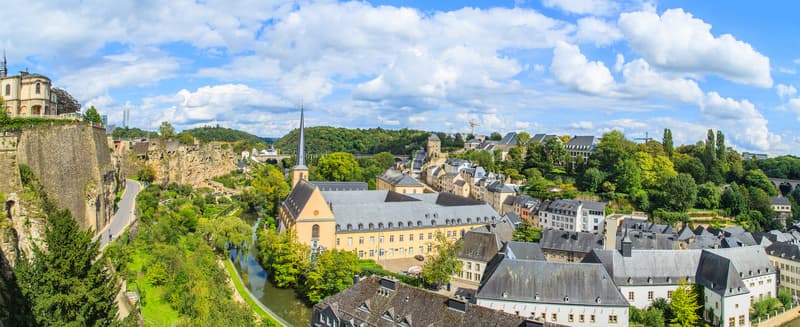 A cityscape of Luxembourg city in Luxembourg