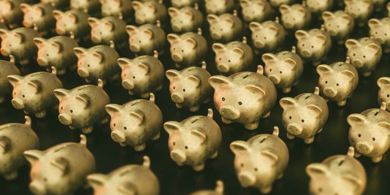 golden Piggy Bank save money investment