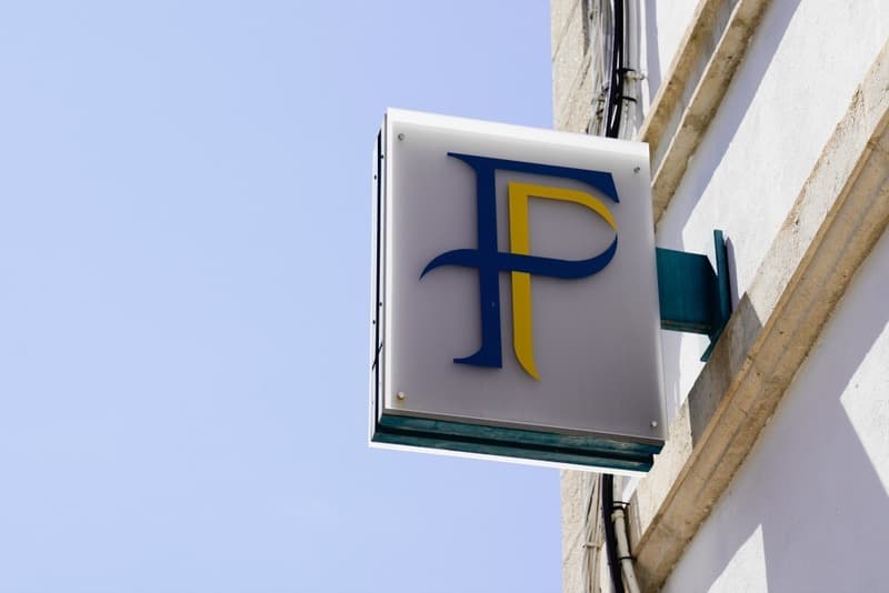 france centre des finances publiques logo sign of french taxes office building